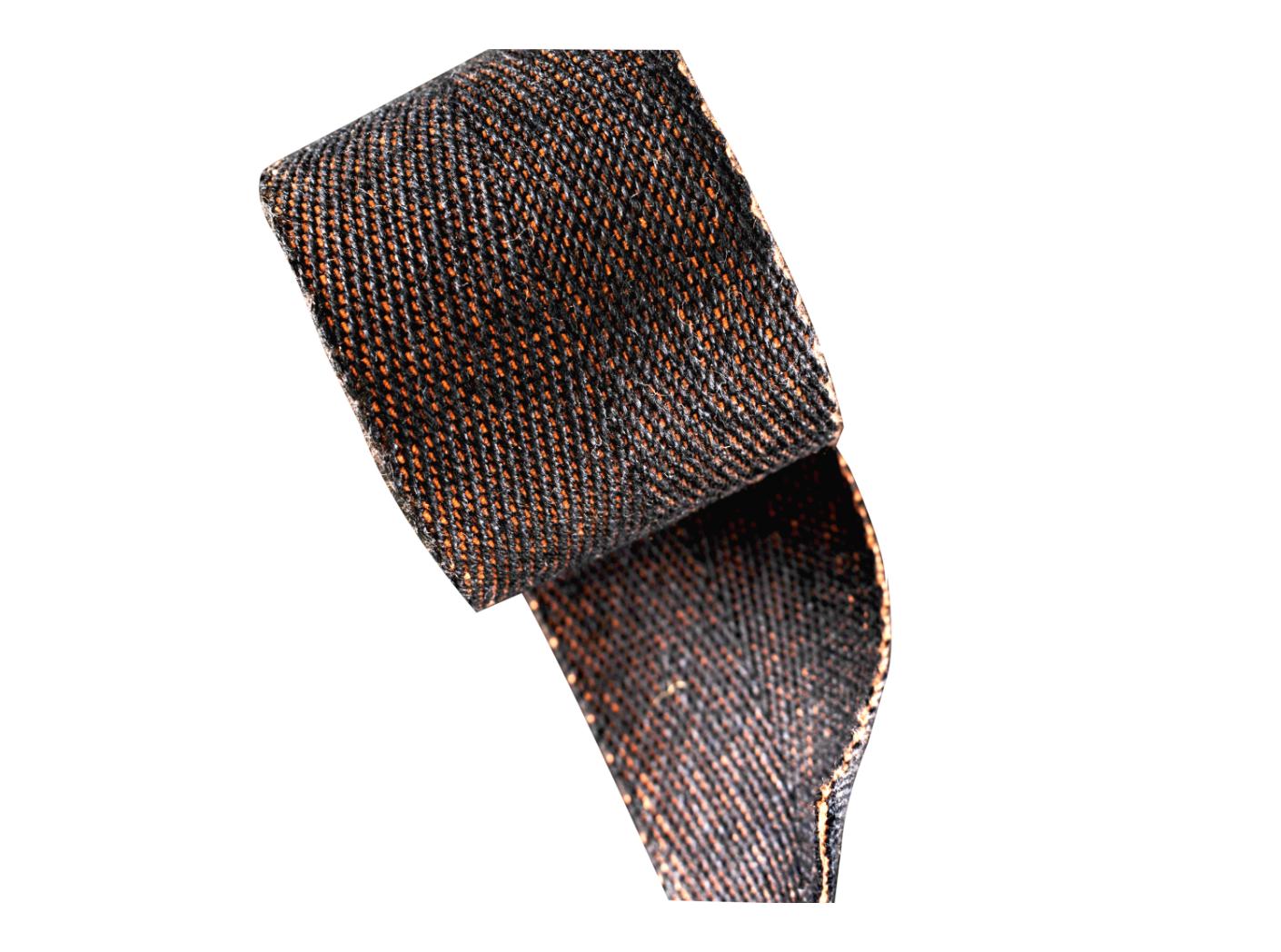 Pellavasatulavyö Svart Lin/Orange 50 mm Pellavasatulavyö Svart Lin/Orange 50 mm